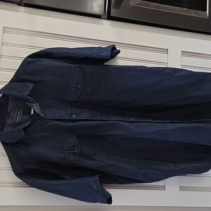 Indigo Blues Navy Cotton Button-Up Shirt Size L XL